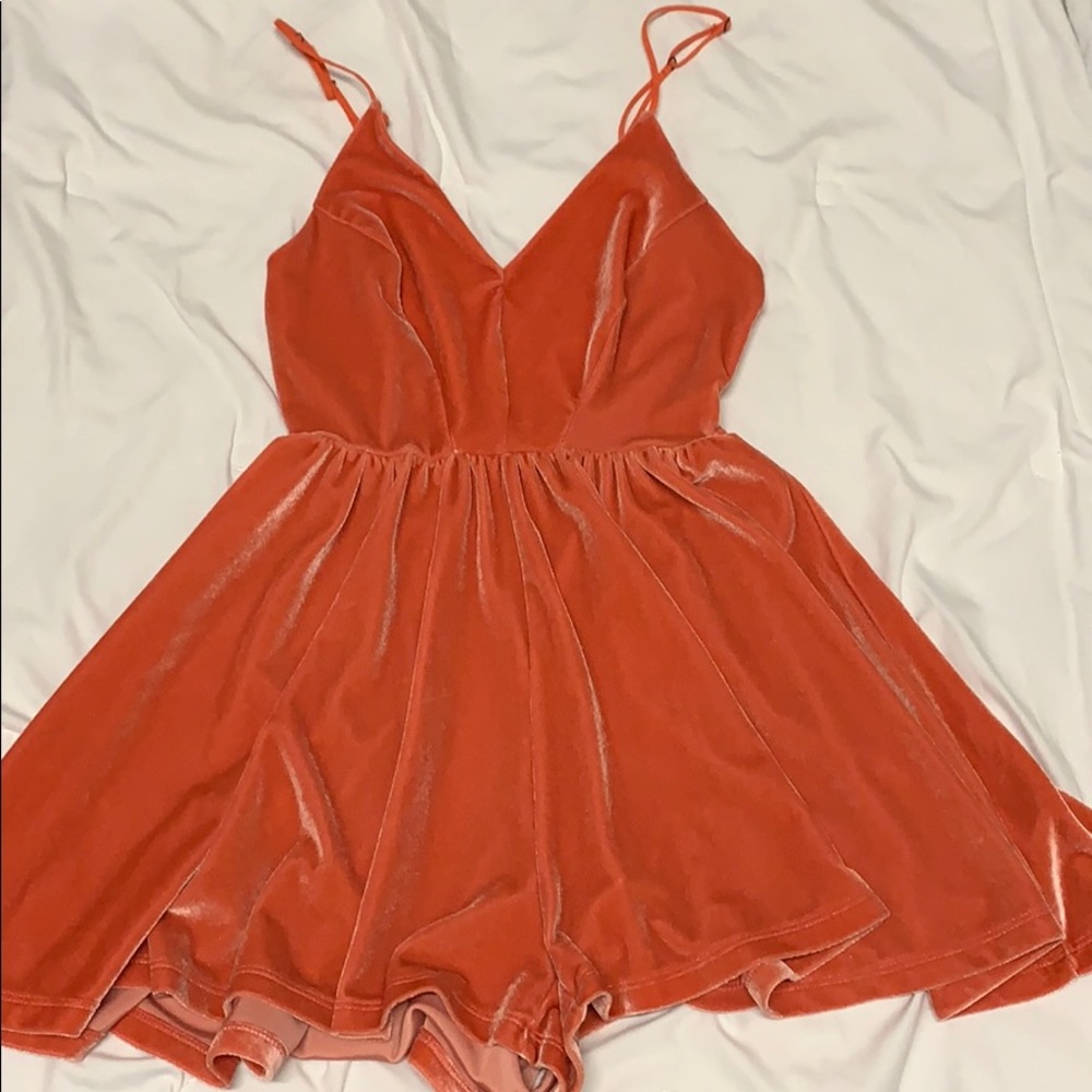 Silence + Noise Coral Romper